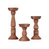3pcs Wooden Candle Holder Wedding Banquet Columnar Candlestick