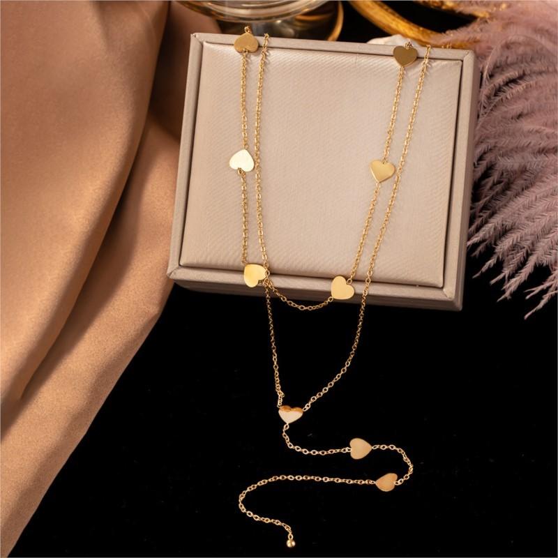 Collana con Ciondolo Lungo in Acciaio Inossidabile da Donna Nicchia Personalità Semplice Gioielli da Festa Ingrosso