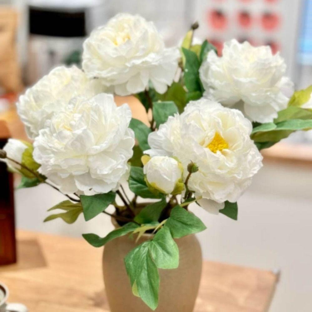 2 Heads Peony Artificial Flower Peony Multicolor Bridal Bouquets Vivid Wedding Ornament Gift