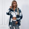 Casual Thick Plaid Cashmere Shirt Cardigan Women Winter Turn Down Collar Single Breasted Top S M L XL Fall
