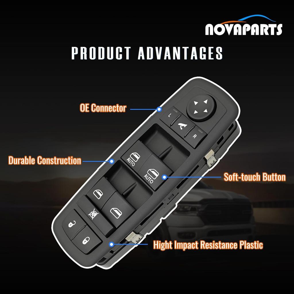 11P 56046826AE Driver Side Power Control Window Switch For 2016-2018 Ram 1500 2500 3500 -2024 Ram 1500 Classic 56046826AC 56046826AD Front Left (2