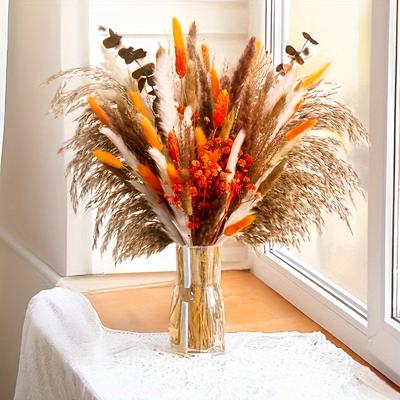 Boho Persian Grass & Starry Sky Bouquet with Eucalyptus. Perfect for Wedding, Home, Tabletop & Christmas Decor. 60pcs. Shop Now!