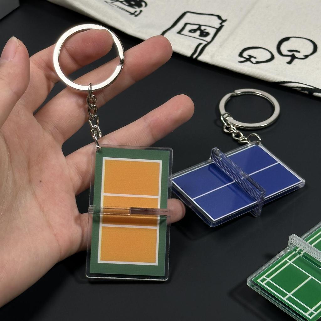 3D Acrylic Badminton & Table Tennis Nostalgic Sports Keychain Pendant