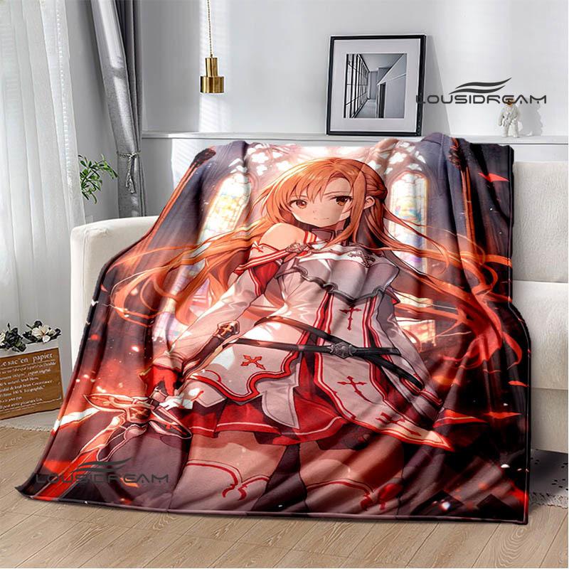 Cartoon Sword Art Online Printed Blankets Picnic Blanket Warm Flannel Blankets Home Bed Linings Blankets for Beds Birthday Gift