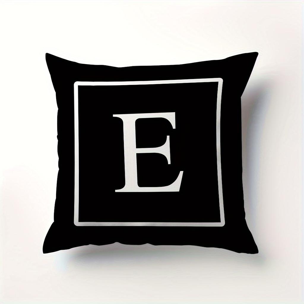Minimalist Letter Pillow Cover Single Alphabet Print Cushion Case Personalized Initial Decor Pillow for Home Dorm