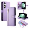 Samsung Galaxy S24 FE Flip Case, Wallet Zipper Pocket, Purple