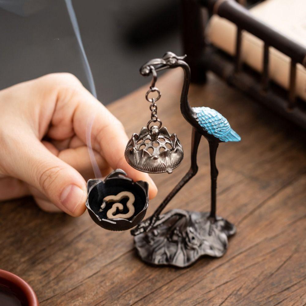 Red-crowned Crane Incense Holder Zinc Alloy Incense Burning Incense Burner  Home Decoration