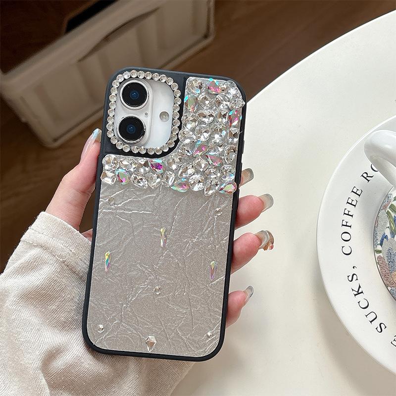 Leather Luxury Rhinestone Mobile Phone Case Is Suitable For Apple 17 Giant Good-Looking 14 Women'S Iphone16Promax Personality 15.