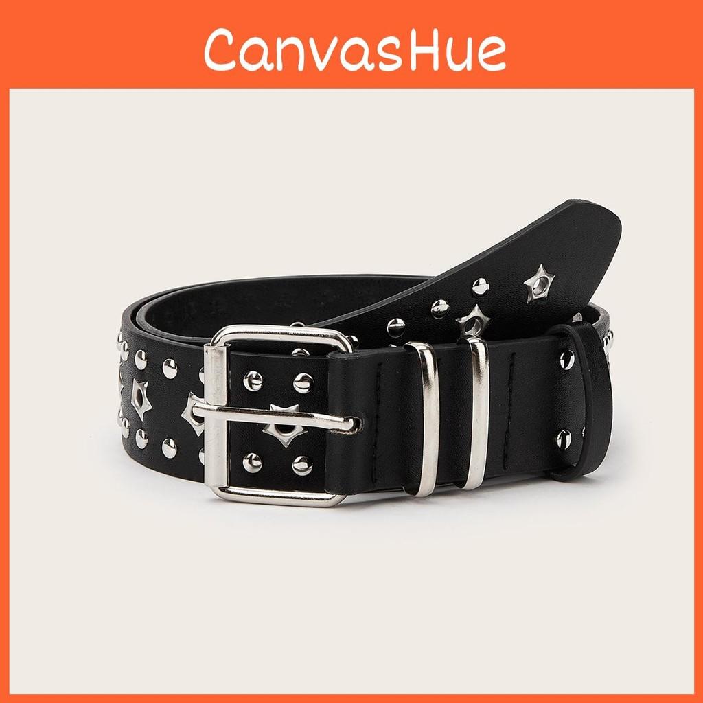 Fashionable Color Solid Star And Rivet Decor Women Casual Belt For Use Daily