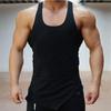 Men's Deep Cut Fitness Tank Top - Solid Color Summer Training Base Layer