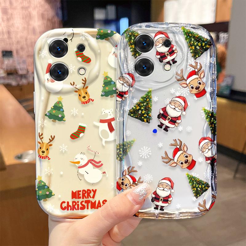 Santa Claus Snowman Christmas Gifts Phone Case for Redmi Note 13 12 11 ProPlus 10 9 Pro 14C 13C 12C 11S 10A K70 TPU Liquid Cover