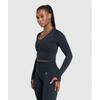 Gymshark Lift Seamless Zip Up Jacket Midnight Blue Black Marl B2c9h Ucvj