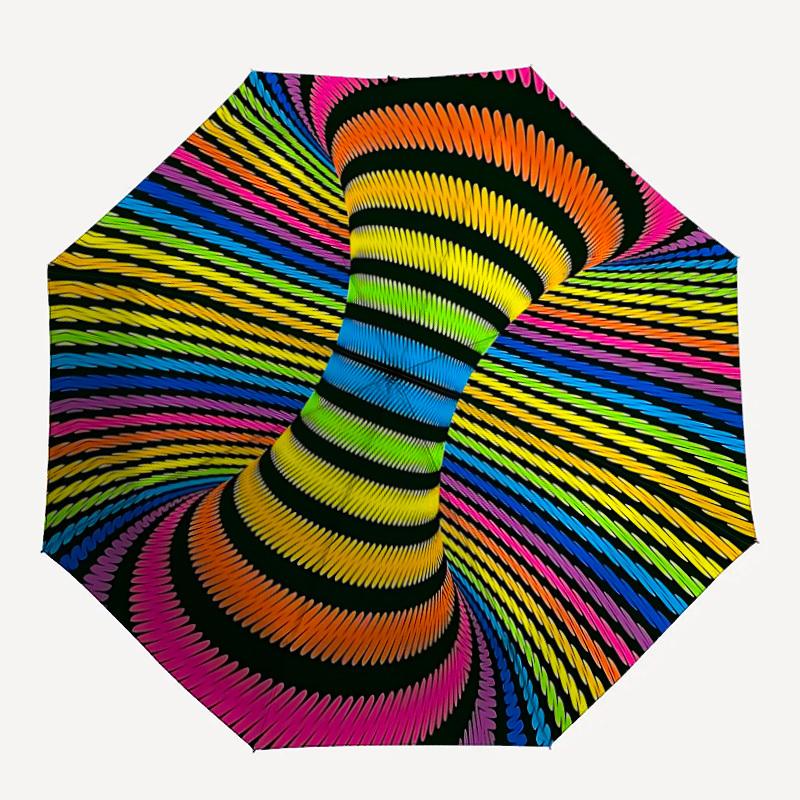 

1pc Colorful SpiralAutomatic Folding Umbrella, Portable & Foldable Design with 8 Ribs, Casual Outdoor Accessory yy250804224