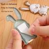 Slide-Push Bunny Phone Stand With Adhesive Back - Foldable Desktop Holder For Hands-Free Viewing