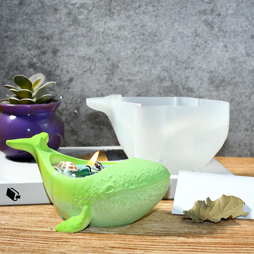 Multipurpose Sturdy Silicone Whale Candle Holder Mould Set Portable for Resin Plaster Craft Supplies Assorted Sizes