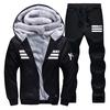 Full Thick Solid Jackets +Pants Winter Letters Set Men Sets Fashion Brand Tracksuit Men 'S Sportswear