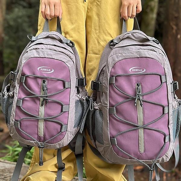 Mori High-Value Fresh Contrasting Color Splicing Backpack Couple Lightweight Mountaineering Travel Spring Outing Backpack