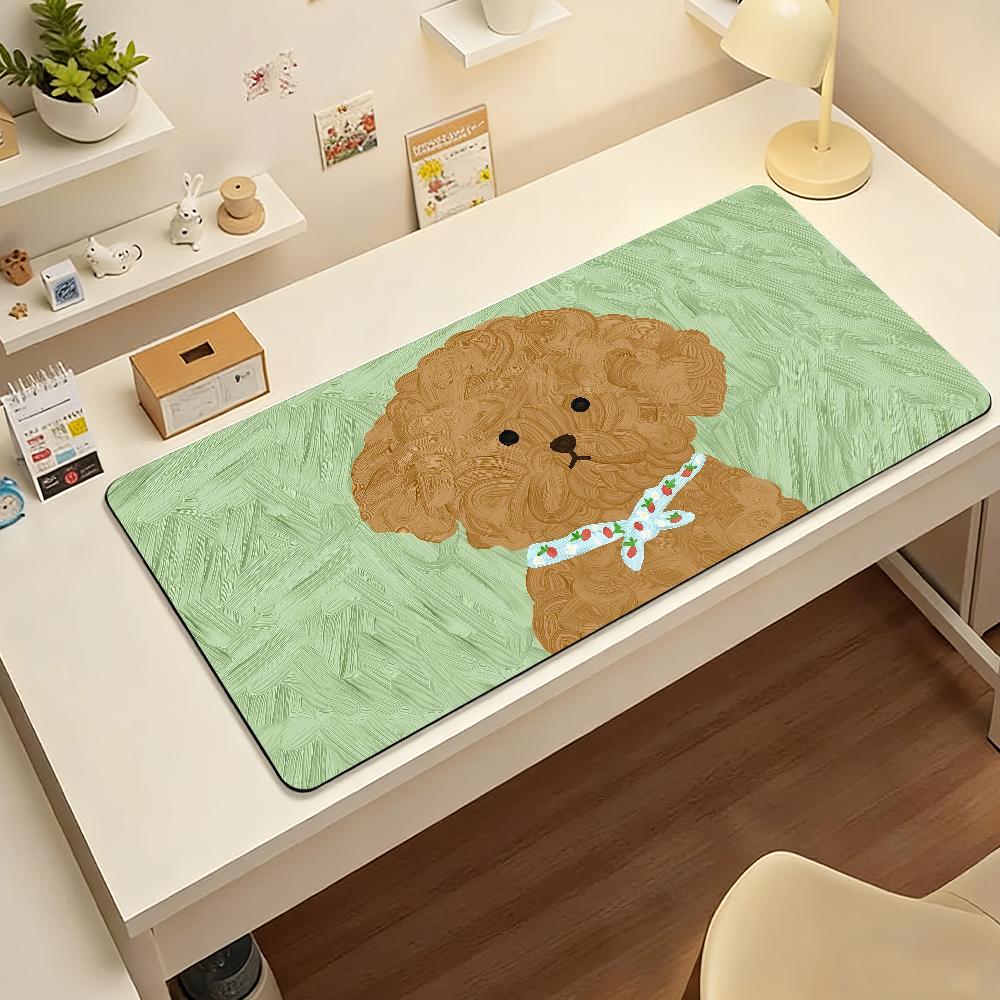 Cute Sherry Small Puppy Dog MousePad Nonslip Locking Edge PC Laptop Accessories Rubber Office Keyboard Large Game XXL DeskMat