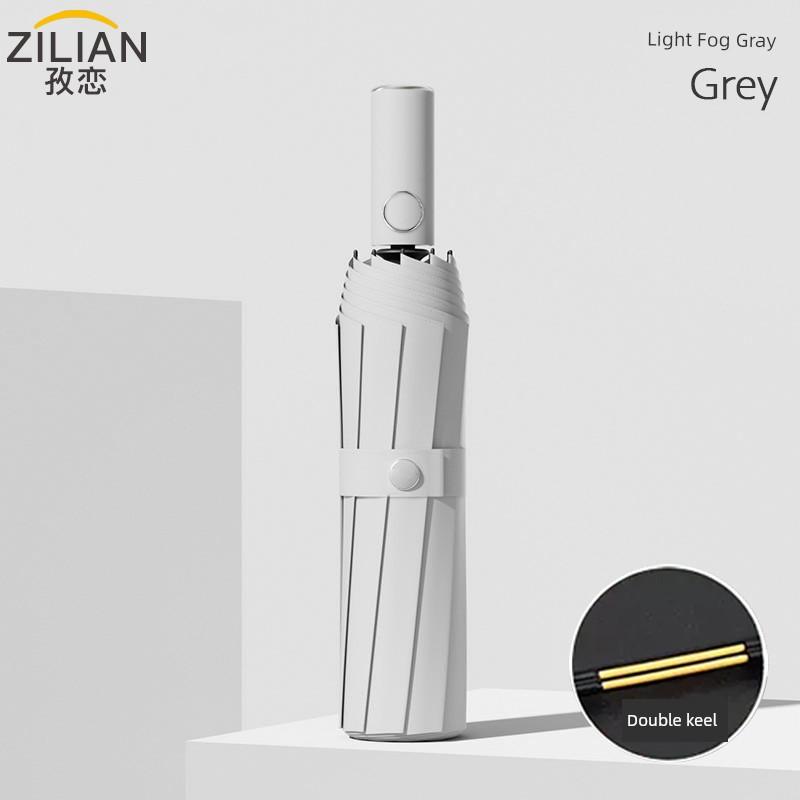 Fully Automatic Umbrella for Women, Dual-Use for Sun and Rain, Reinforced and Enlarged, Foldable, Wind-Resistant, Men's Black-Coated Sun Protection