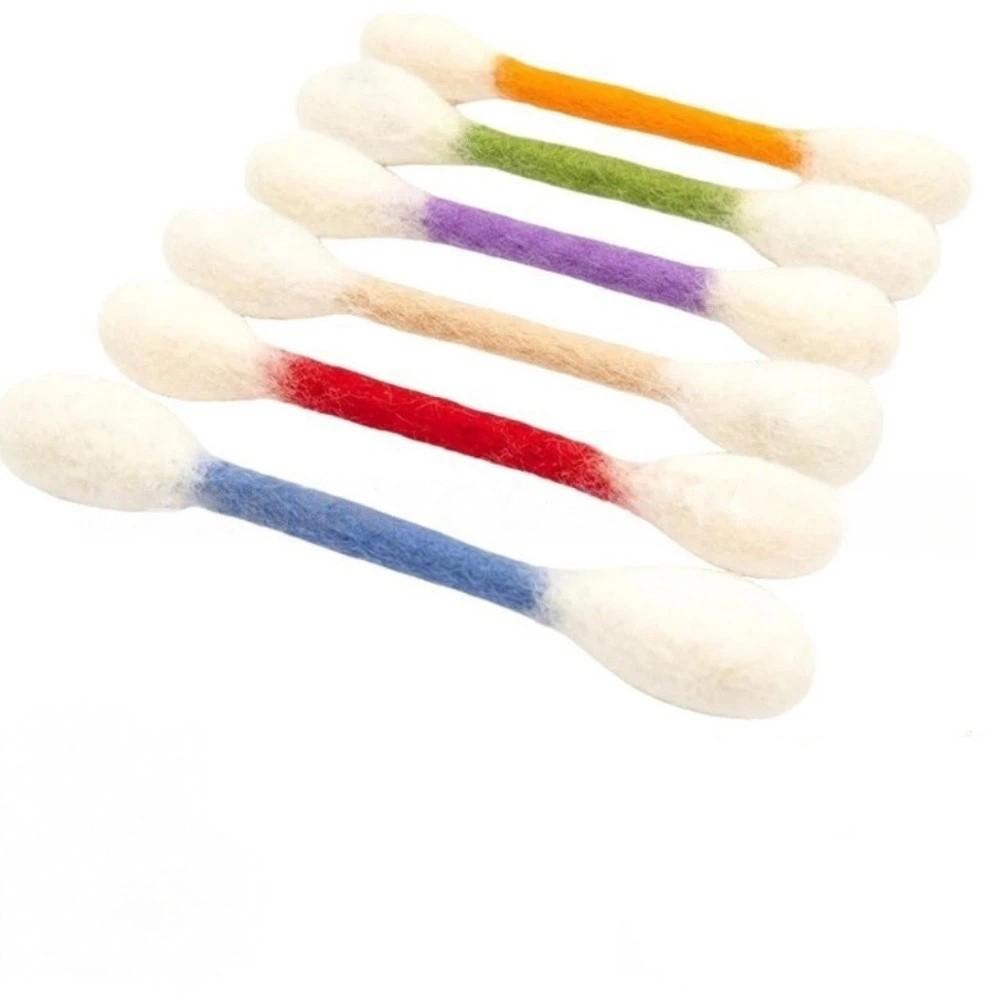 6Pcs Durable Cotton Swab Cat Toy Oversized Cat Accessories Kitten Chew Toy  Dental Cleaning