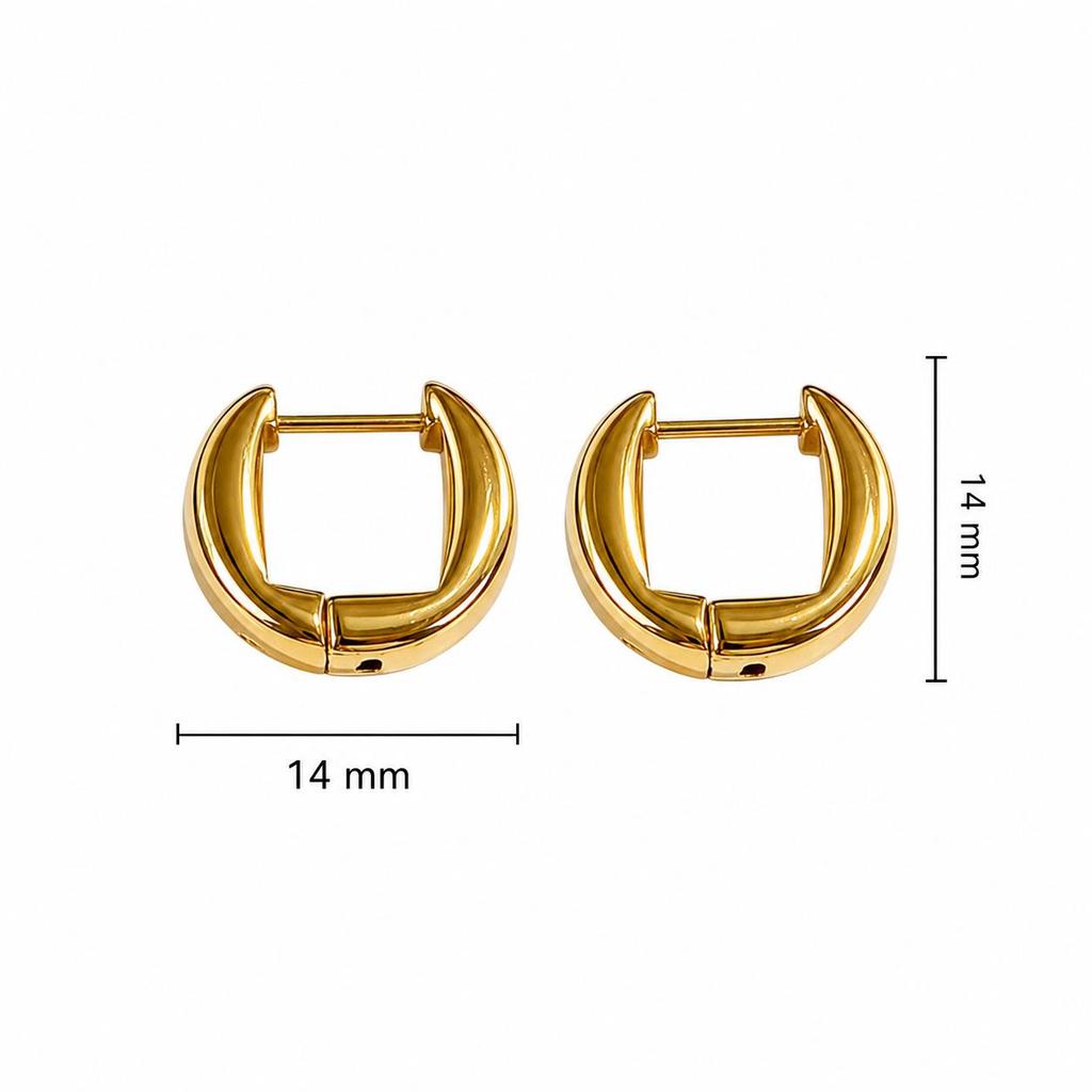 Elegant Stainless Steel Gold Oval U-Shaped Earrings