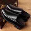 Plus Size 4.5-14.5 Men Wedding Genuine Leather Business Formal Men's Dress Shoes Loafers Black Casual Youth British Style Shoes