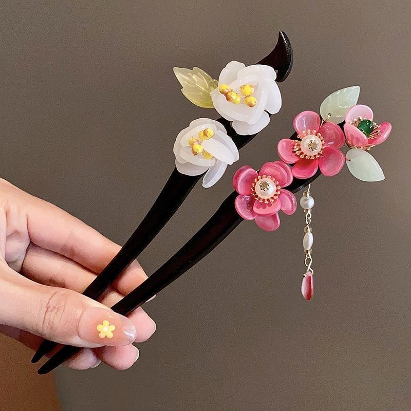 Light Luxury New Chinese Flower Fringed Hairpin, National Style Advanced Sense, Ancient Style Hairpin, Hairpin Headdress
