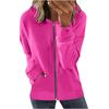 Women's Loose Fit Solid Color Zip Up Hooded Long Sleeve Sweatshirt Casual Pocket Hoodie Top