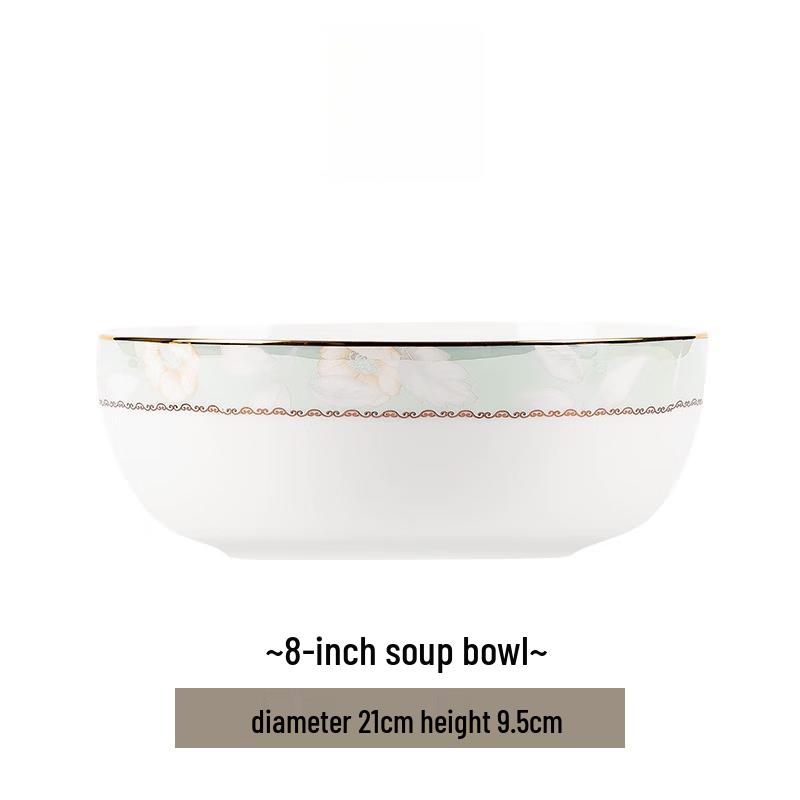 Maud Lanka New Chinese Ceramic Spring Dawn 8-inch Soup Bowl
