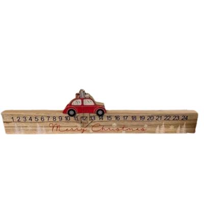 Wooden Block Christmas Advent Calendar Desk Decoration Figurine Christmas Santa Countdown Gift Exquisite Festive Slider Calendar