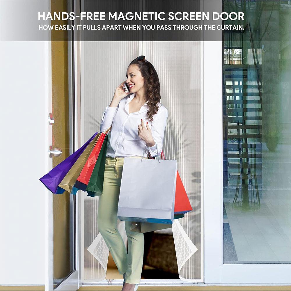 New No Punching Magnetic Screen Door Curtain Anti Mosquito Insect Fly Bug Automatic Closing Household Ventilation Door Curtain