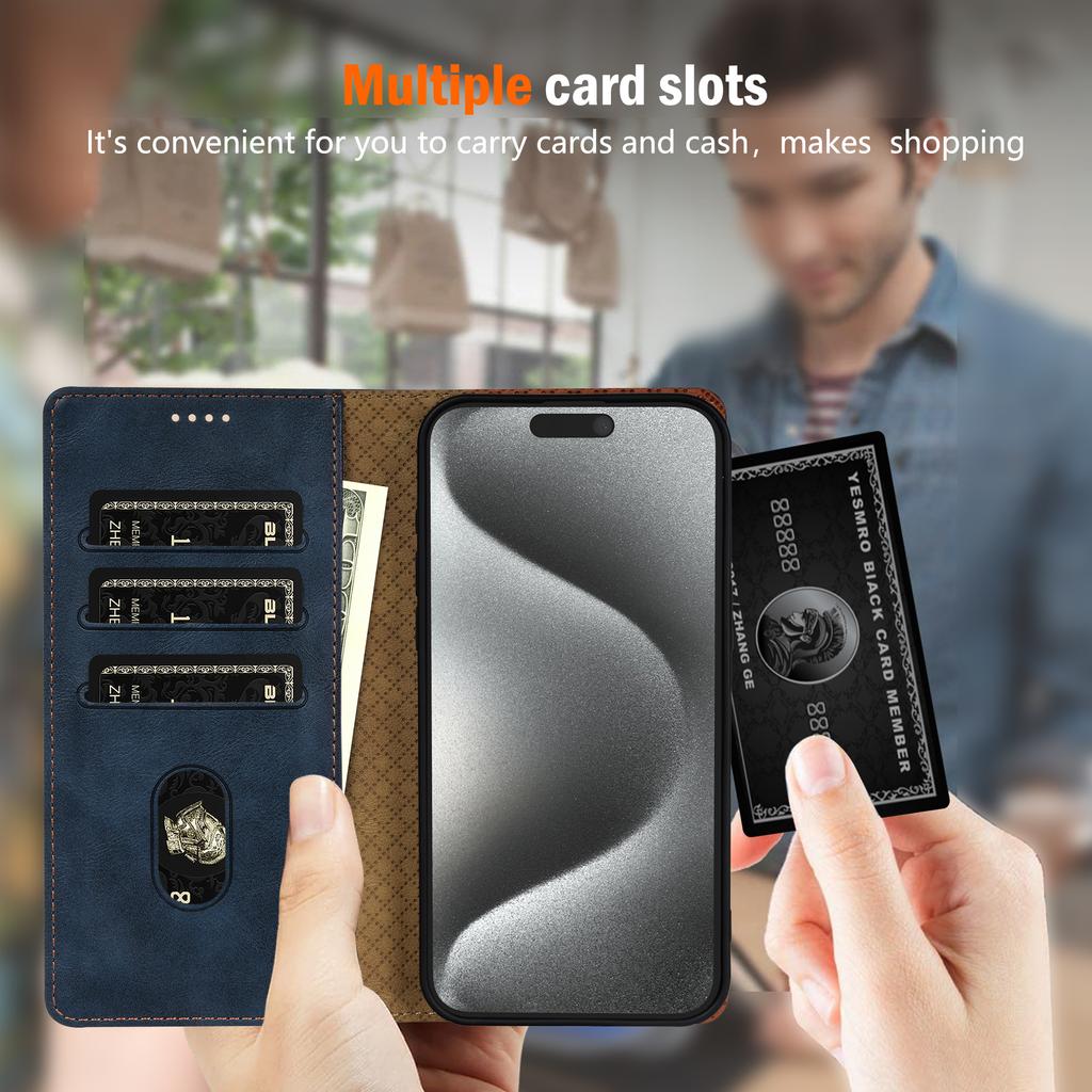 Luxury Business Wallet Leather Case For iPhone 17 16 15 14 13 12 11 Pro Max 15 Plus SE3 Magnetic Flip Cash With Card Slots Cover