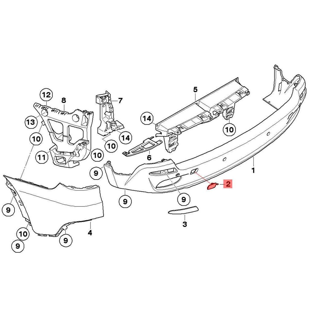 Fit For BMW X5 E70 Left Driver Rear Bumper Tow Hook Cover Tow Eye Flap 2007-2010