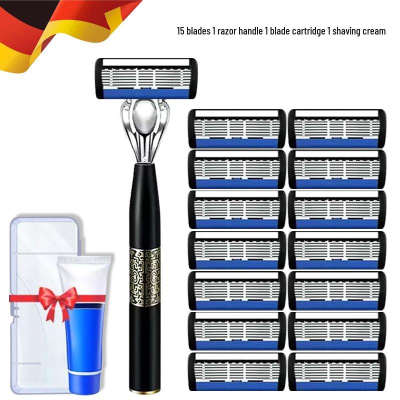 7-Layer Razor Shaving Blades & Universal Holder for Men's Shaving – Compatible with 6-Layer Blades