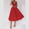 Multi-Color European & American Women's Sexy Swing Evening Dress with Spaghetti Straps