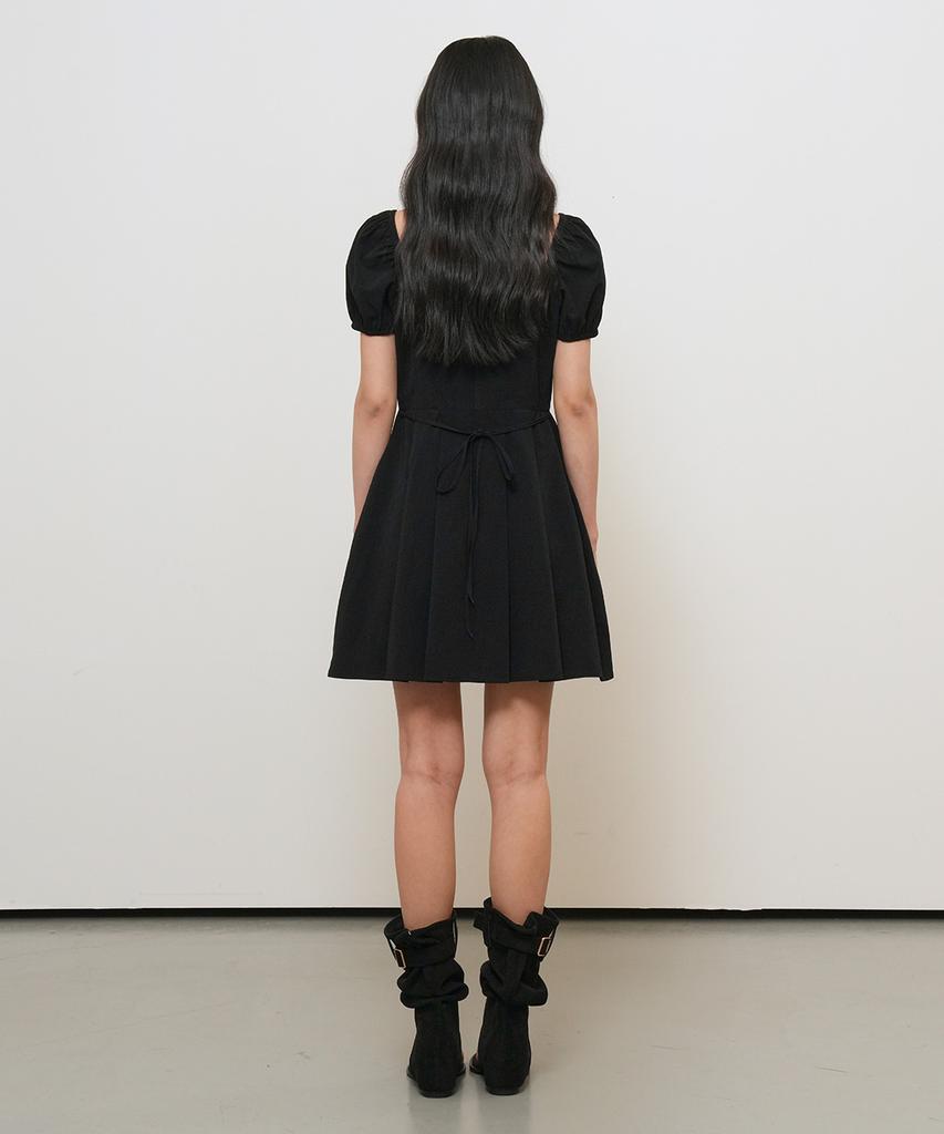 GENERALIDEA Square Neck Puff Mini Dress [Black] / Gf2Lop523