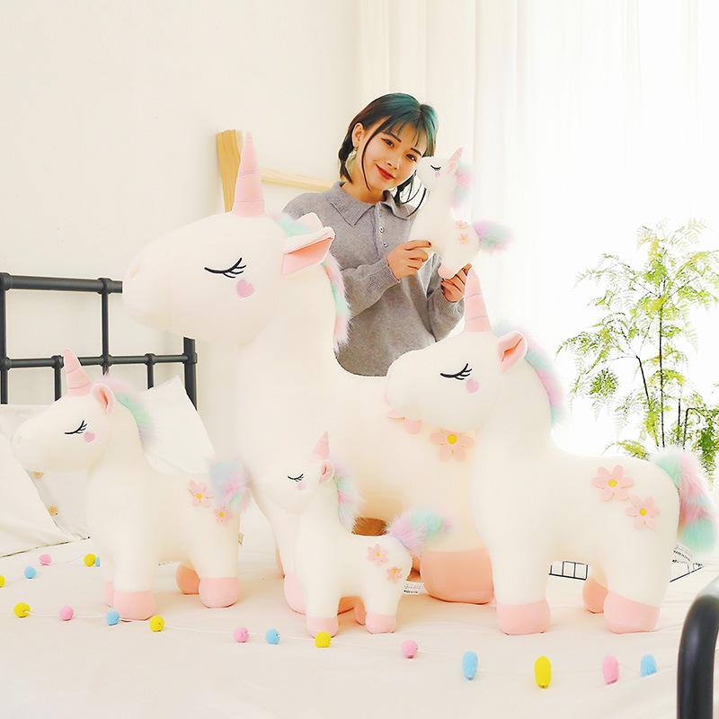 New Doll Rainbow Down Cotton Unicorn Doll Ins Plush Toy Children's Doll