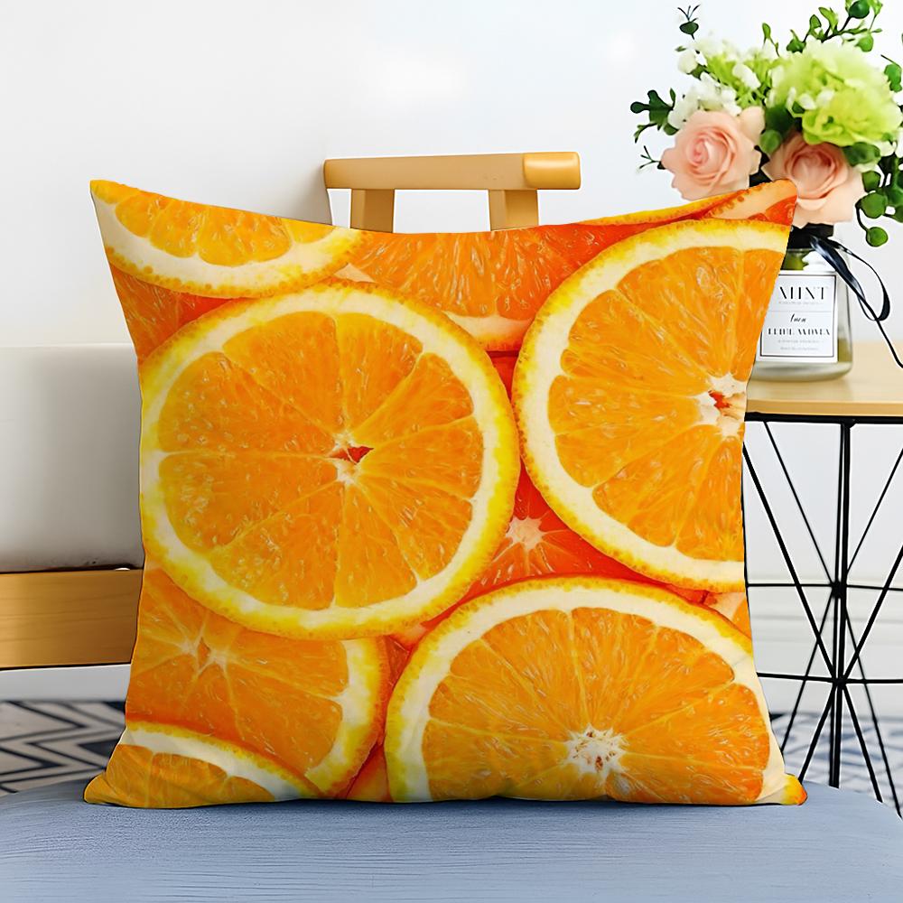 Healthy Delicious Fresh Food Anime Health Cushion Cover Washable Linen Pillowcase Soft for Sofa Bed Cozy Home Room Decor