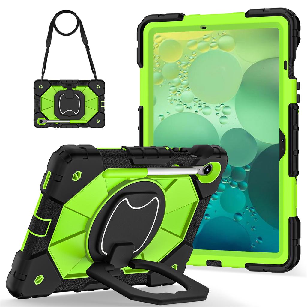For Samsung Galaxy Tab S10 FE/Tab S9/Tab S9 FE.360° Rotating Grip Heavy Duty Protection Stand TPU+PC 3in1 Anti-knock Shockproof Tablets PC Case