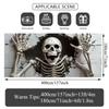 2D Flat Skeleton Breakthrough Garage Banner, Scary Halloween Photo Backdrop