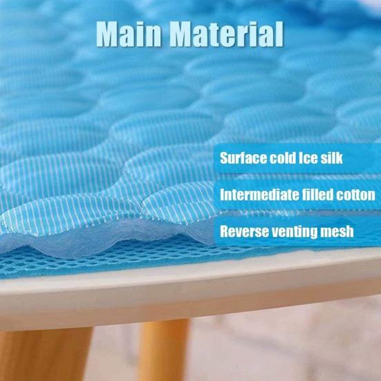 Pet House Ice Silk Cooling Fabric Anti-Slip Edging Soft Quilted Summer Pet Cooling Pad Joint Protection Cooling Pet Cushion