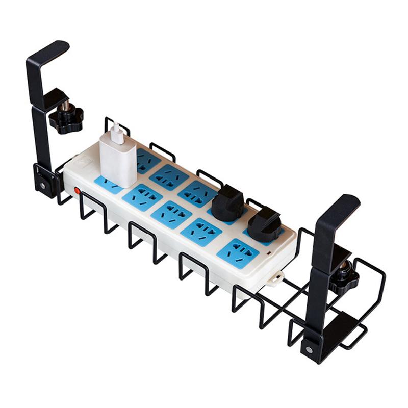 Under Desk Cable Management Rack Carbon Steel Power Strip Cable Storage Basket