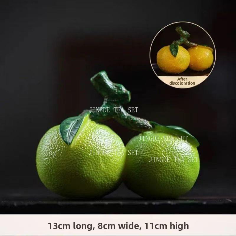 

1pcs Good Luck, Good Fortune, Color Change, Orange Tea, Pet Desktop Tea Bowl Decoration Tea Ceremony Accessories for Watering 13x8x11cm