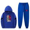 Mens Streetwear Hooded Sweatshirt Set Loose Fit Winter Warm Fleece Lined Casual Tracksuit
