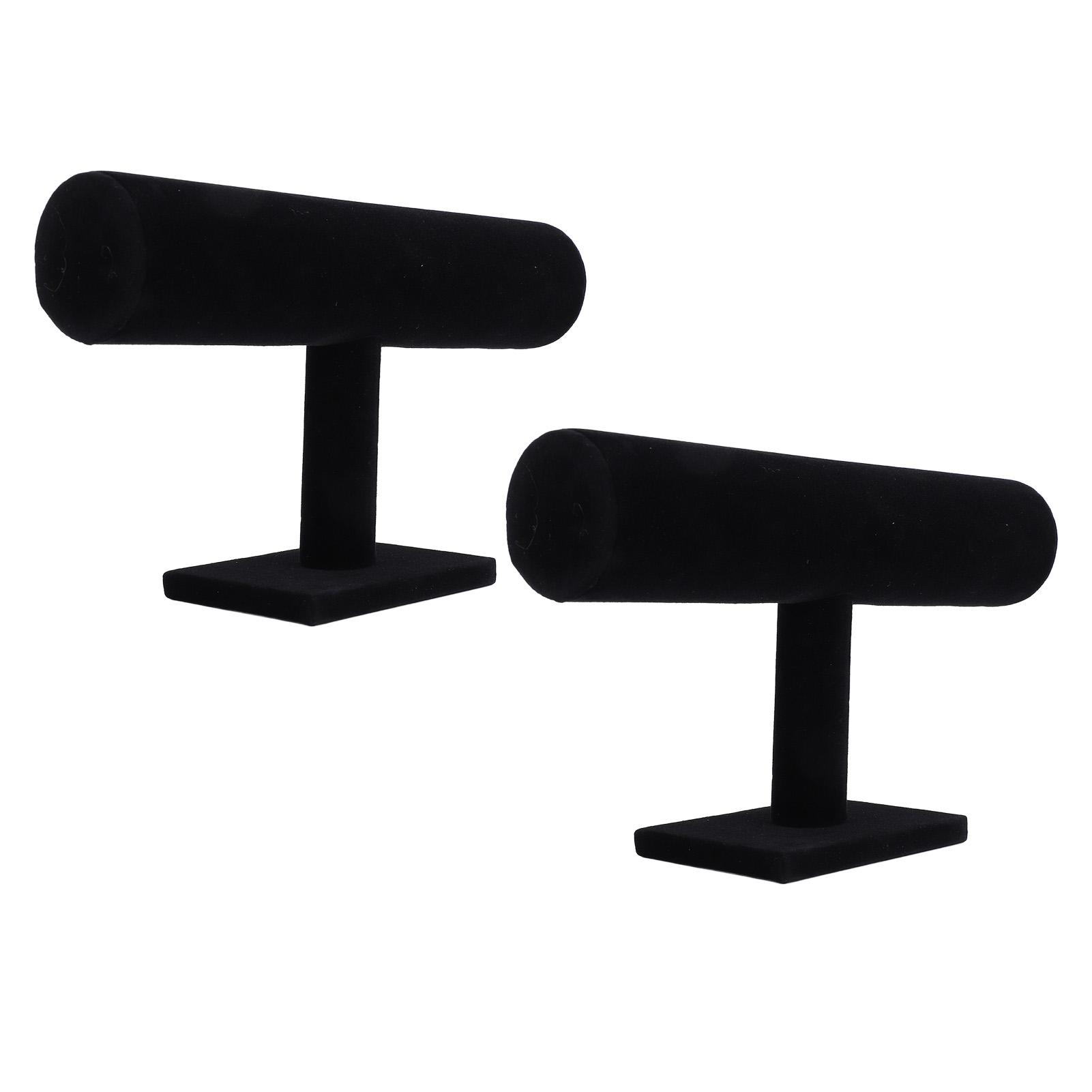

2pcs T Bar Bracelet Organizer Display Stand Organization Display T Shaped Bracelet Holder for Selling Black
