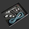 Airbrush Kit Airbrush Guns Single Action Gravity Feed Set 0.38 & 0.5mm Needles 1/2 & 1/4OZ Fluid Cup Multi-Purpose