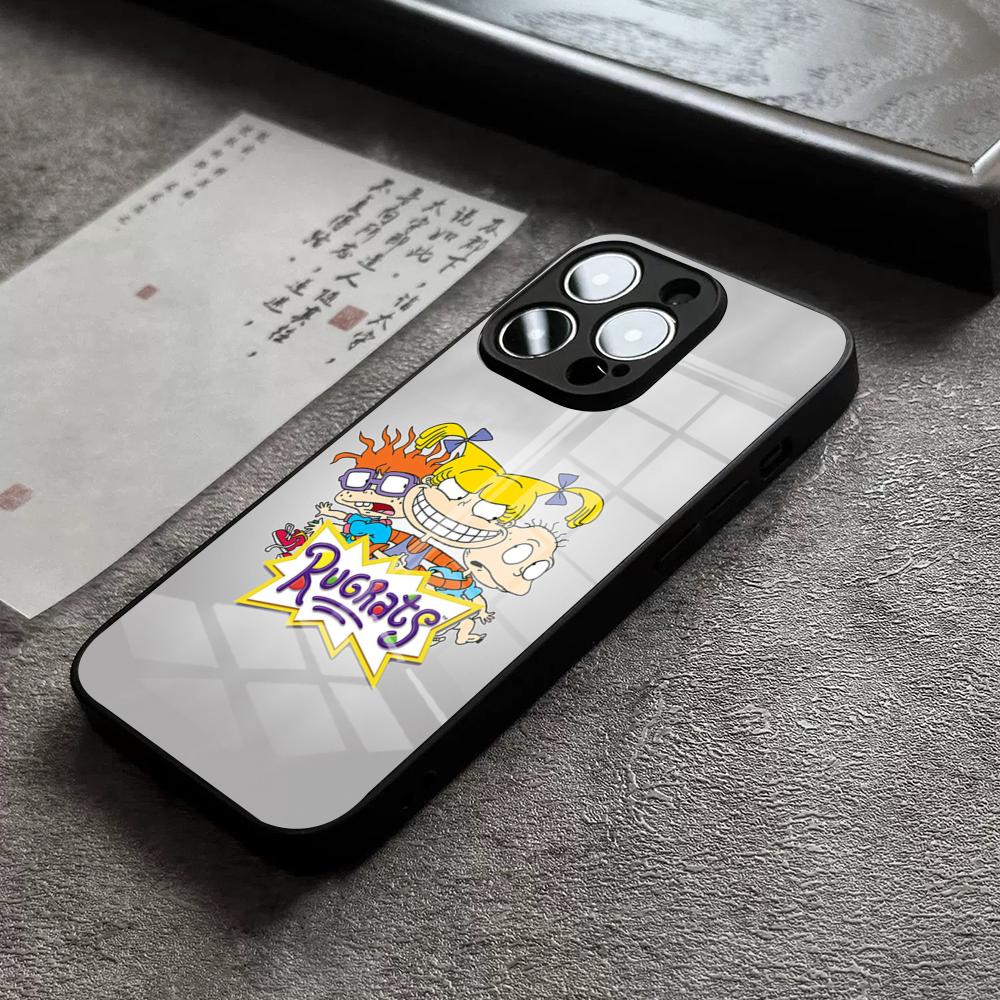 Phone Case For IPhone 17 Pro Max 14 Pro 15 12 11 13 Mini X XR XS 16 Plus SE Glass Cover Boy & Girl Rugrats Chuckie's