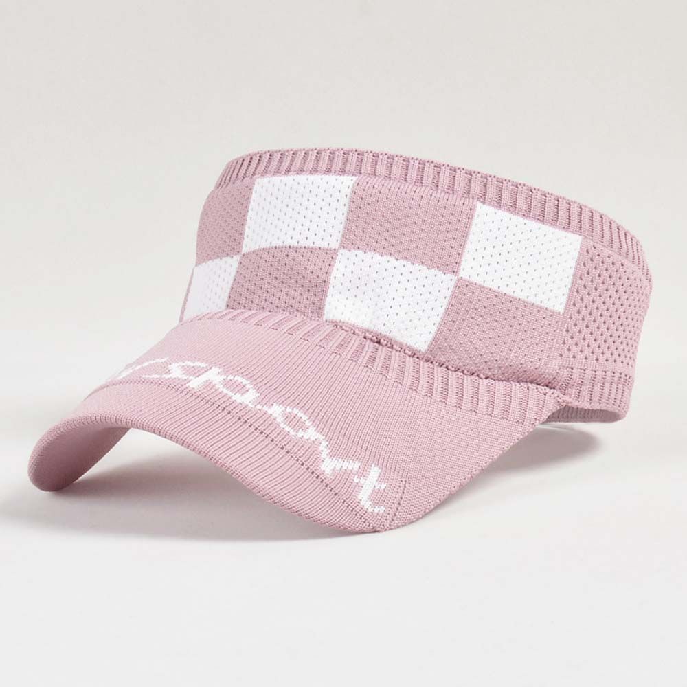

Праздничная пляжная кепка-шахматка, ажурная клетчатая шляпа с пустой макушкой, солнцезащитная шляпа, солнцезащитная кепка, бейсболка розовый