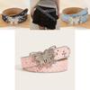 Ladies Canvas Waist Belt With Butterfly Closure And Alloy Buckle For Summer Fashion
