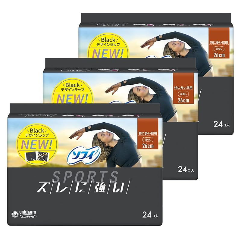 

[Bulk purchase] Sophie Sports (SPORTS) napkins Resistant to misalignment Particularly common during the day no wings 26cm 72 sheets (24 sheets x 3)